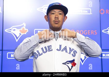 Shun Yamaguchi is feeling like a rookie again as he begins his first spring training in the major leagues. Toronto Blue Jays newly-signed pitcher Shun Yamaguchi adjusts his shirt before posing for photographers after speaking to the media in Toronto, Wednesday, Jan. 15, 2020. THE CANADIAN PRESS/Chris Young Stock Photo