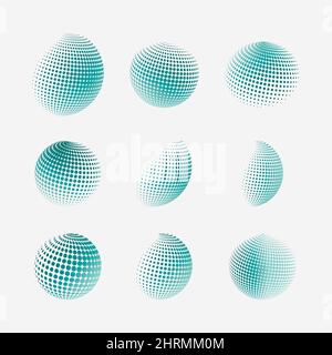 Vector halftone circle witn molecule connect Stock Vector