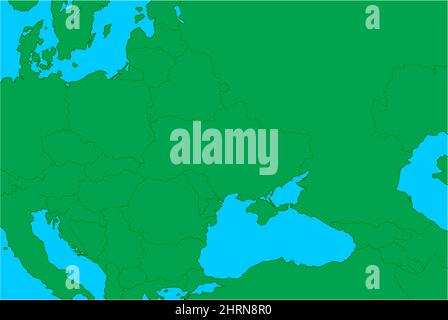 Map illustrations of Ukraine, Russia and neighboring countries ( no text ) Stock Vector