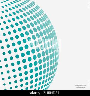Vector halftone circle witn molecule connect Stock Vector