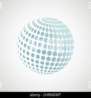 Vector halftone circle witn molecule connect Stock Vector