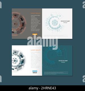 Brochure with abstract round background. Technology design Stock Vector