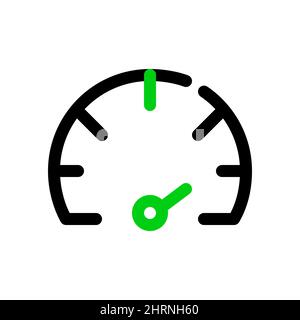 Simple line art speedometer icon. Pixel perfect, editable stroke Stock Vector