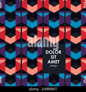 Vector background of hexagons and triangle forming an arrow and abstract pattern Stock Vector