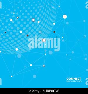 Vector halftone circle witn molecule connect Stock Vector