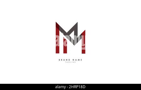 Alphabet letters Initials Monogram logo MM, M and M Stock Vector