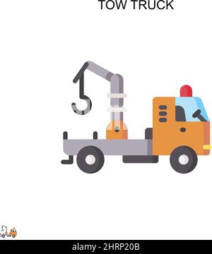 Tow truck Simple vector icon. Illustration symbol design template for web mobile UI element. Stock Vector