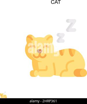 Cat Simple vector icon. Illustration symbol design template for web mobile UI element. Stock Vector