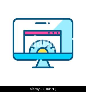Website traffic and speed. Pixel perfect, editable stroke color icon Stock Vector
