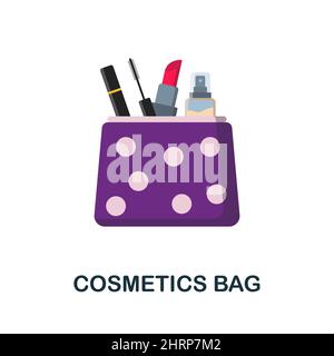 Cosmetics Bag flat icon. Colored element sign from cosmetics collection. Flat Cosmetics Bag icon sign for web design, infographics and more. Stock Vector