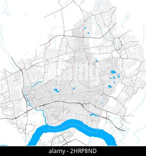 Barking and Dagenham, Greater London, United Kingdom, high detail vector map with city boundaries and editable paths. White outlines for main roads. M Stock Vector