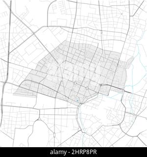 Maxvorstadt, München, DEUTSCHLAND, high detail vector map with city boundaries and editable paths. White outlines for main roads. Many smaller paths. Stock Vector