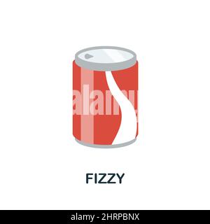 Fizzy flat icon. Colored element sign from drinks collection. Flat Fizzy icon sign for web design, infographics and more. Stock Vector