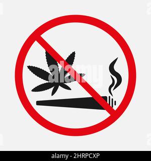 No weed sign. Marijuana ban vector icon Stock Vector