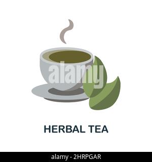 Herbal Tea flat icon. Colored element sign from drinks collection. Flat Herbal Tea icon sign for web design, infographics and more. Stock Vector