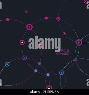 Network template. Digital background with connections circle Stock Vector