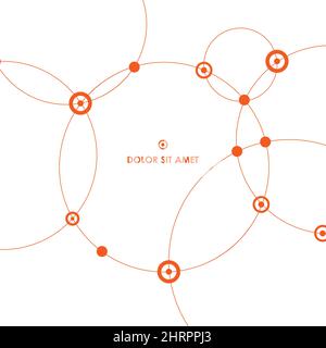 Abstract background with circles and dots. Connect technology vector Stock Vector