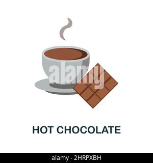 Hot Chocolate flat icon. Colored element sign from drinks collection. Flat Hot Chocolate icon sign for web design, infographics and more. Stock Vector