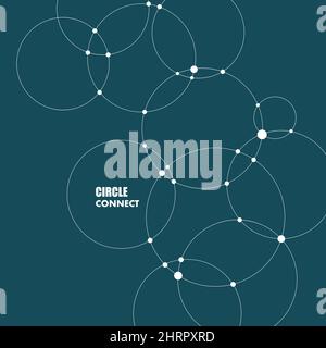 Abstract background with circles and dots. Connect technology vector Stock Vector