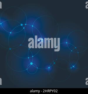 Network template. Digital background with connections circle Stock Vector