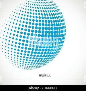 Vector halftone blue spheres Stock Vector