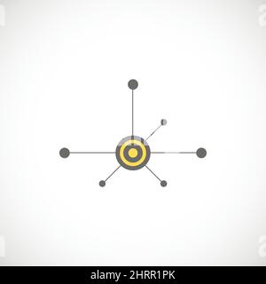 Single flat cocial icon. Vector network illustration Stock Vector
