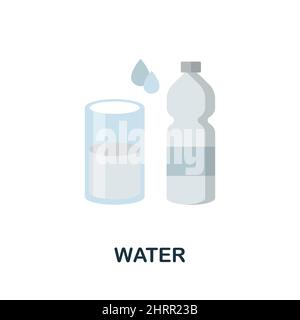 Water flat icon. Colored element sign from drinks collection. Flat Water icon sign for web design, infographics and more. Stock Vector