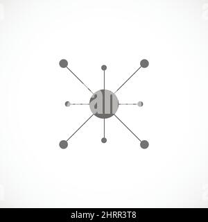 Single flat cocial icon. Vector network illustration Stock Vector