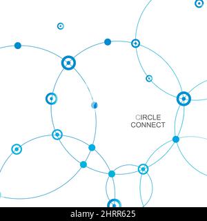 Connect circle and point with intersections Stock Vector