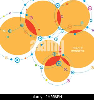 Vector abstract technology background with connect circle and dot Stock Vector