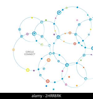 Connect circle and point with intersections Stock Vector