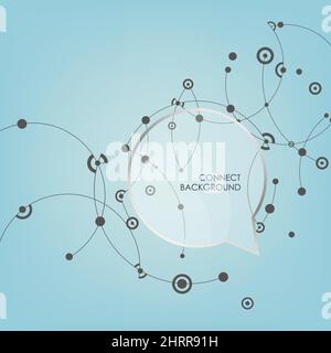 Speech bubbles with abstract lines and dots Stock Vector