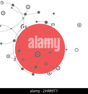 Abstract pattern of rounded lines and dots with space for text Stock Vector