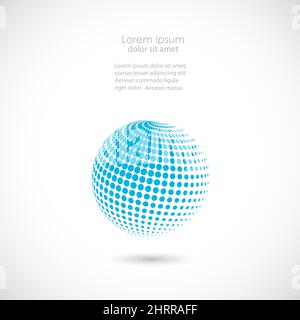Vector halftone blue spheres Stock Vector