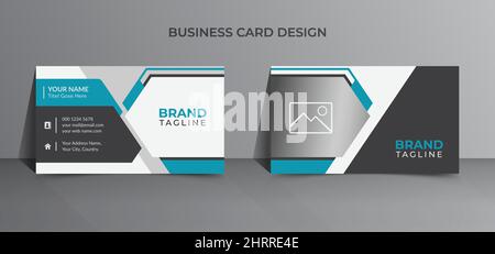 Minimal and clean double sided business card design template Stock Vector