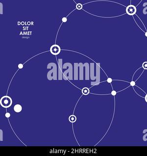 Abstract background with circles and dots. Connect technology vector Stock Vector