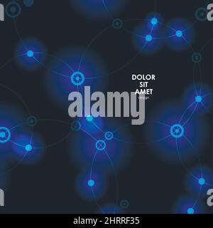 Digital glow effect lines. Circle connect technology illustration Stock Vector
