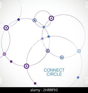 Network template. Digital background with connections circle Stock Vector