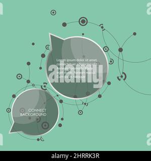 Speech bubbles with abstract lines and dots Stock Vector