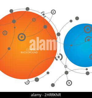 Abstract pattern of rounded lines and dots with space for text Stock Vector