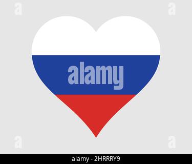 I love Russia. Heart shape national country flag icon Stock Vector