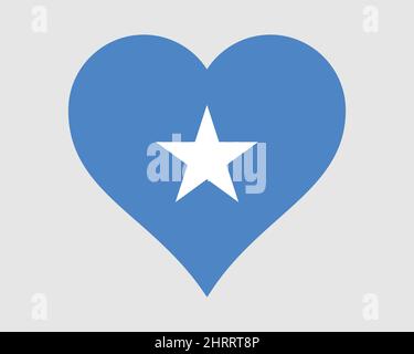 Somalia Heart Flag. Somali Somalian Love Shape Country Nation National Flag. Federal Republic of Somalia Banner Icon Sign Symbol. EPS Vector Illustrat Stock Vector