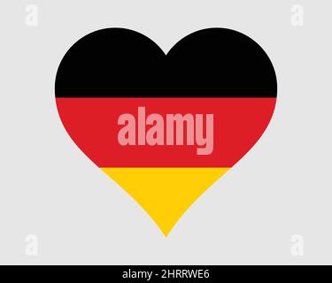 Germany Heart Flag. German Love Shape Country Nation National Flag. Federal Republic of Germany Banner Icon Sign Symbol. EPS Vector Illustration. Stock Vector