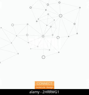 Vector technology concept with abstract color form, lines and dots Stock Vector