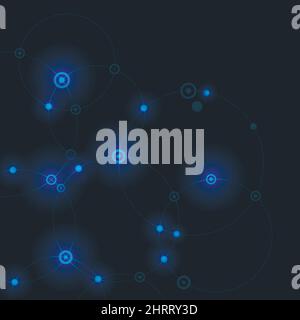 Digital glow effect lines. Circle connect technology illustration Stock Vector