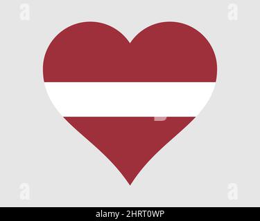 Latvia Heart Flag. Latvian Love Shape Country Nation National Flag. Republic of Latvia Banner Icon Sign Symbol. EPS Vector Illustration. Stock Vector