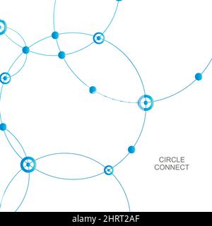 Connect circle and point with intersections. Vector illustration Stock Vector