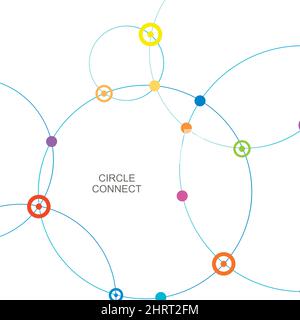 Connect circle and point with intersections. Vector illustration Stock Vector