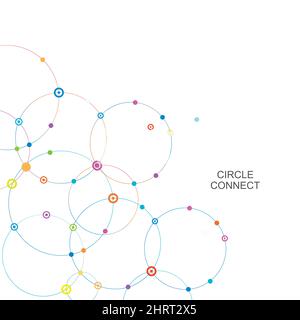 Connect circle and point with intersections. Vector illustration Stock Vector