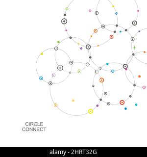Connect circle and point with intersections Stock Vector